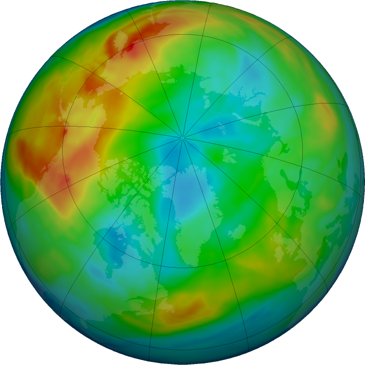 Arctic ozone map for 20 December 2019